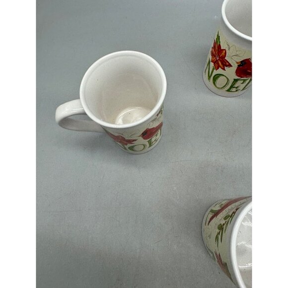 Set Of 4 Noel Cardinal Christmas Mugs royal norfolk coffee coco cup white READ - Picture 6 of 10